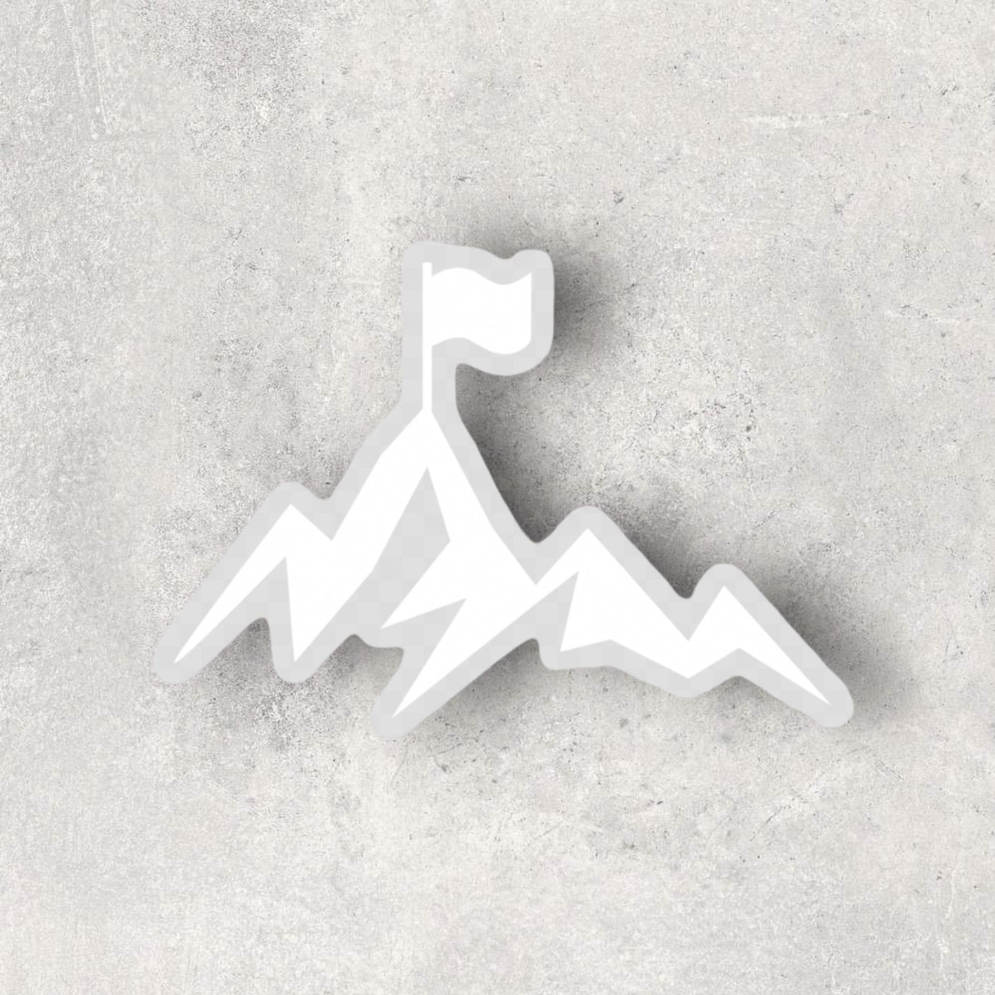 TRAIN AND CONQUER MOUNTAINS STICKER - WHITE AND BLACK
