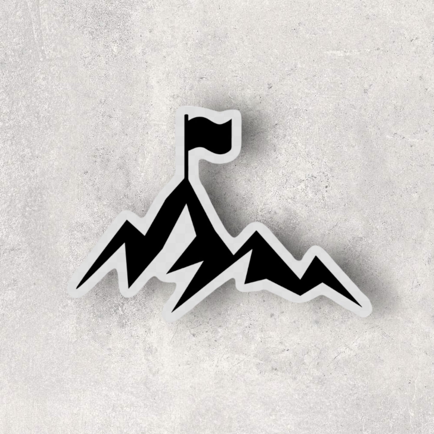 TRAIN AND CONQUER MOUNTAINS STICKER - BLACK AND WHITE