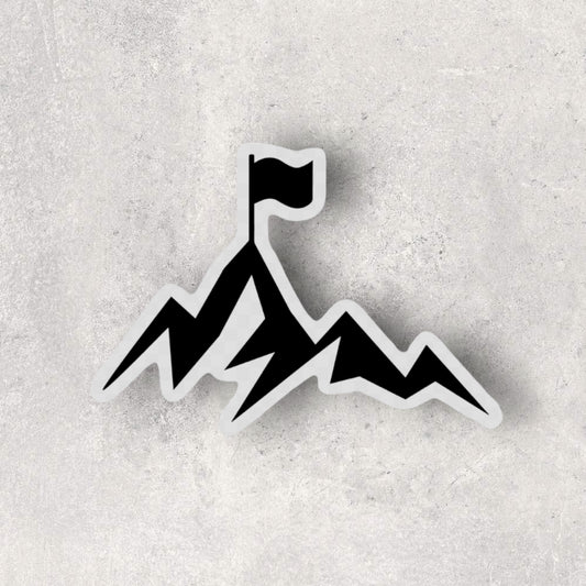 TRAIN AND CONQUER MOUNTAINS STICKER - BLACK AND WHITE