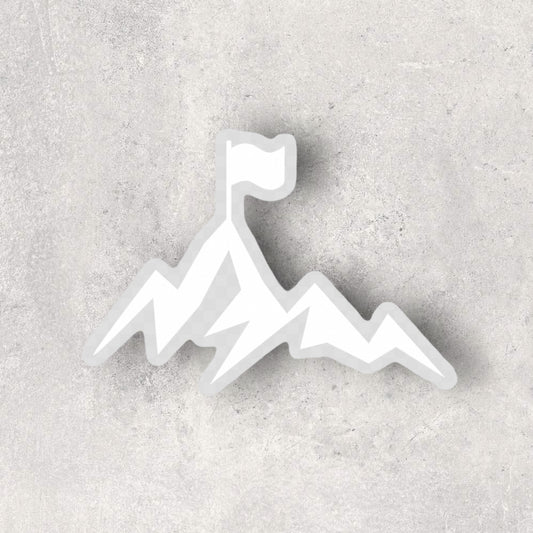 TRAIN AND CONQUER MOUNTAINS STICKER - WHITE AND BLACK
